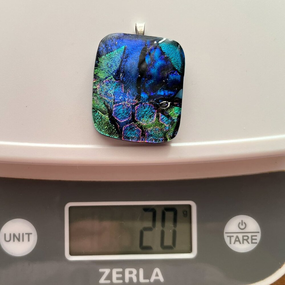Blue & Green Dichroic Glass Pendant - Picture 6 of 6